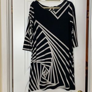 Stylish Black & Cream Dress Comfort, Style Easy